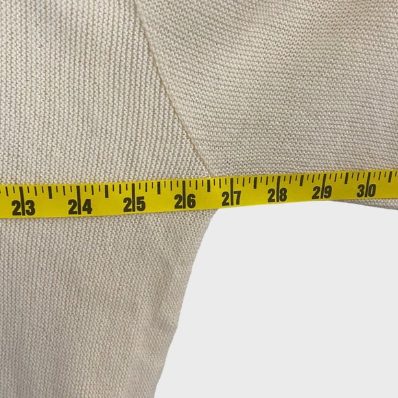 Vintage IZOD V-Neck Button-Front Golf Cardigan Mens XL Cream Long-Sleeve Sweater - Picture 10 of 11